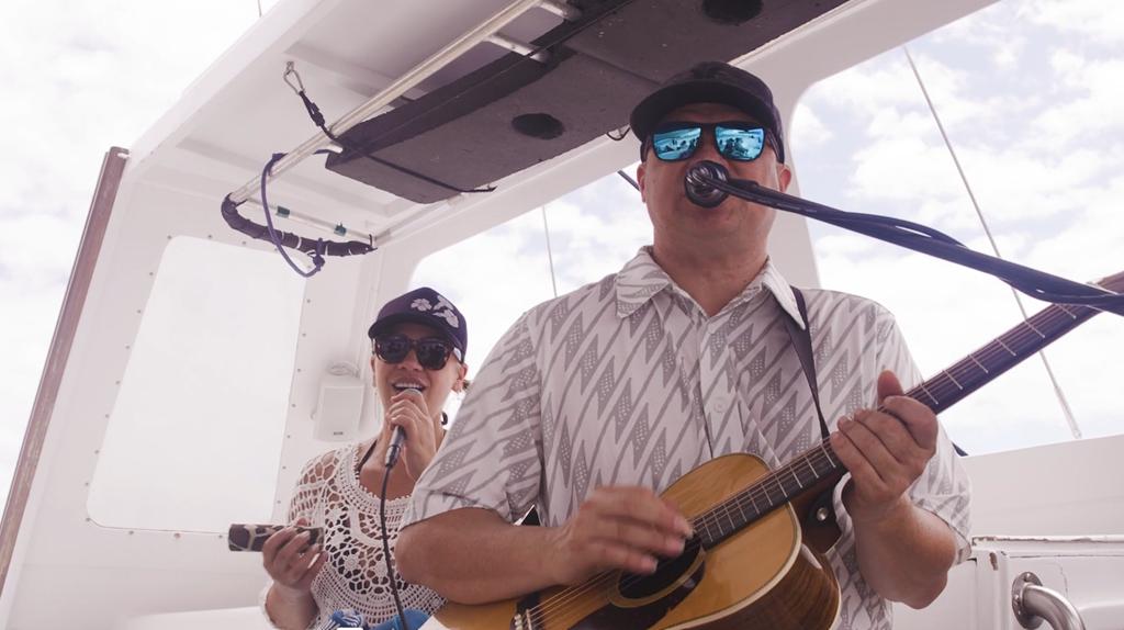 Healing Heroes Hawaii retreat: live music on a catamaran in Hawaii waters